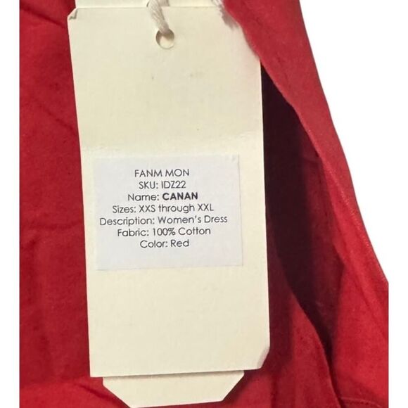 Fanm Mon Canan Red Embroidered One Shoulder Dress - S - Picture 5 of 8